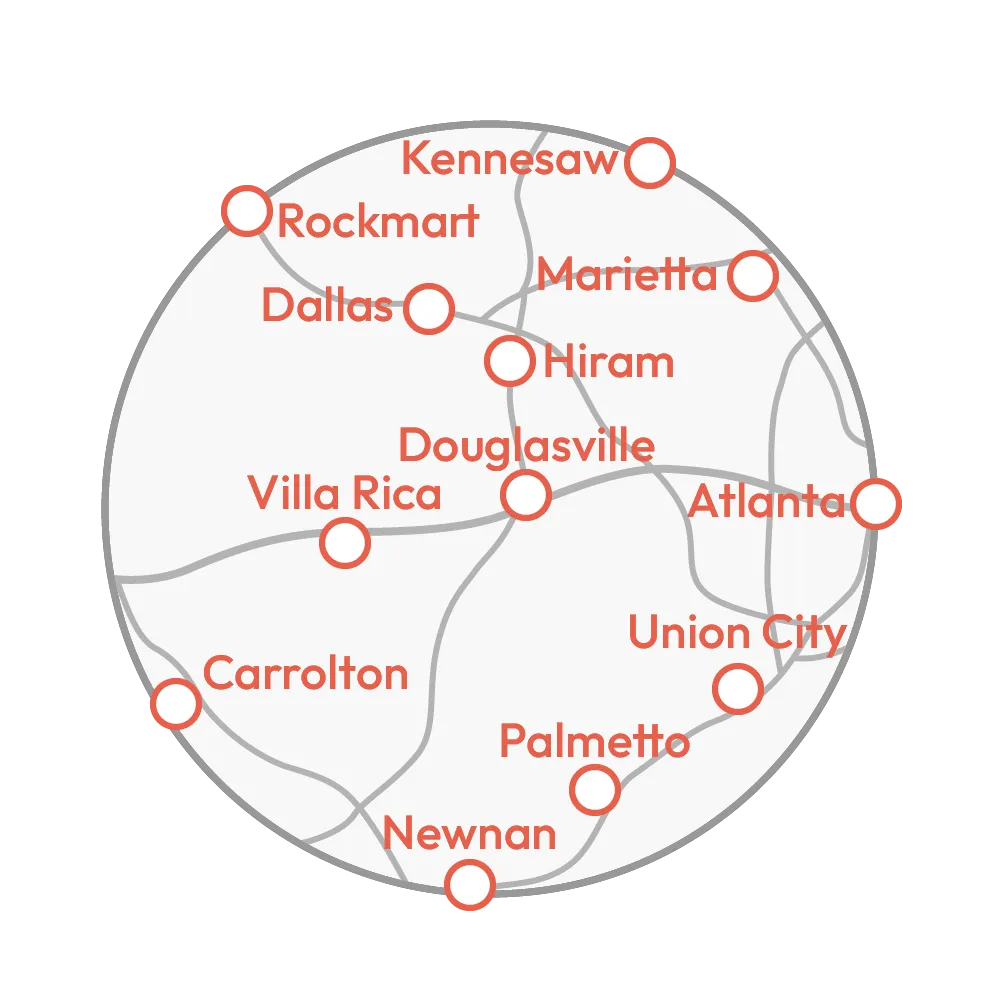 Map of our service area